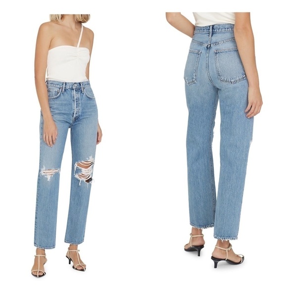 Agolde 90's High-Rise Distressed Pinch Waist Jeans - Picture 1 of 3